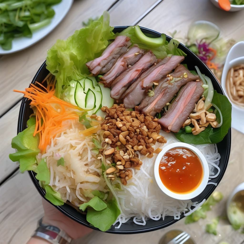 Grilled Beef and Spring Roll Vermicelli