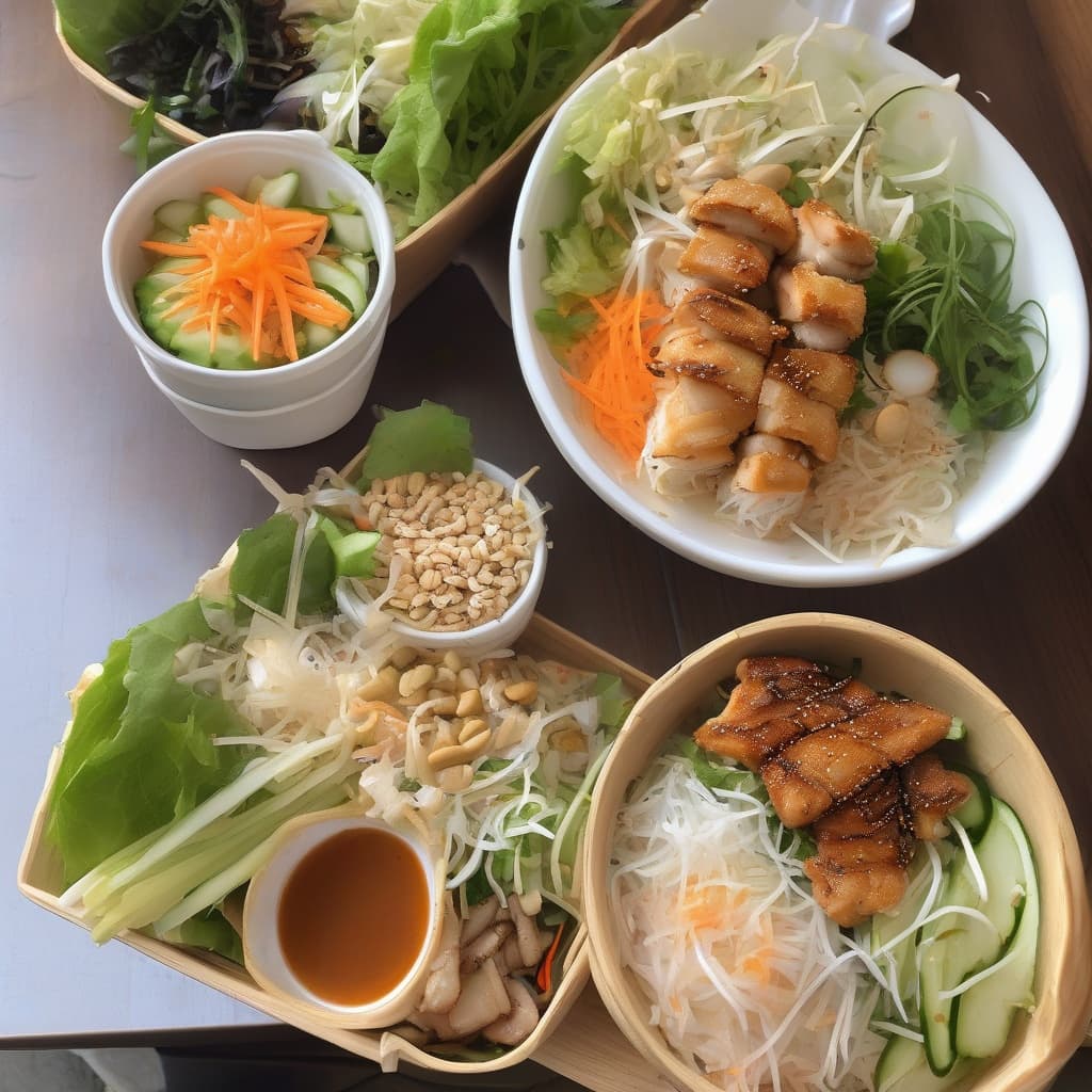 Grilled Chicken and Spring Roll Vermicelli