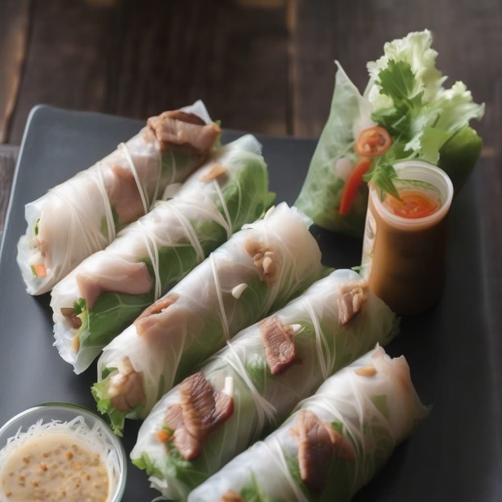 Summer Salad Roll with Grilled Pork
