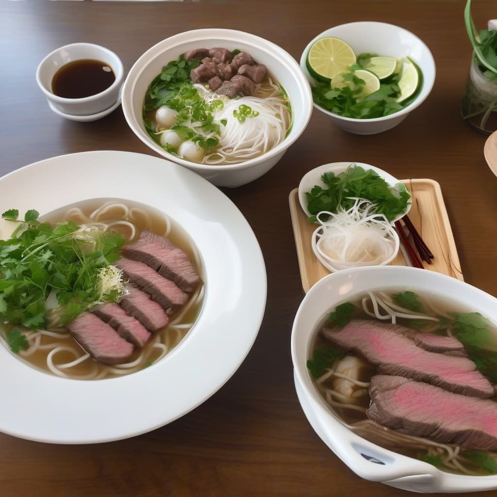 Rare Steak, Well-Done Beef, and Beef Balls Noodle Soup