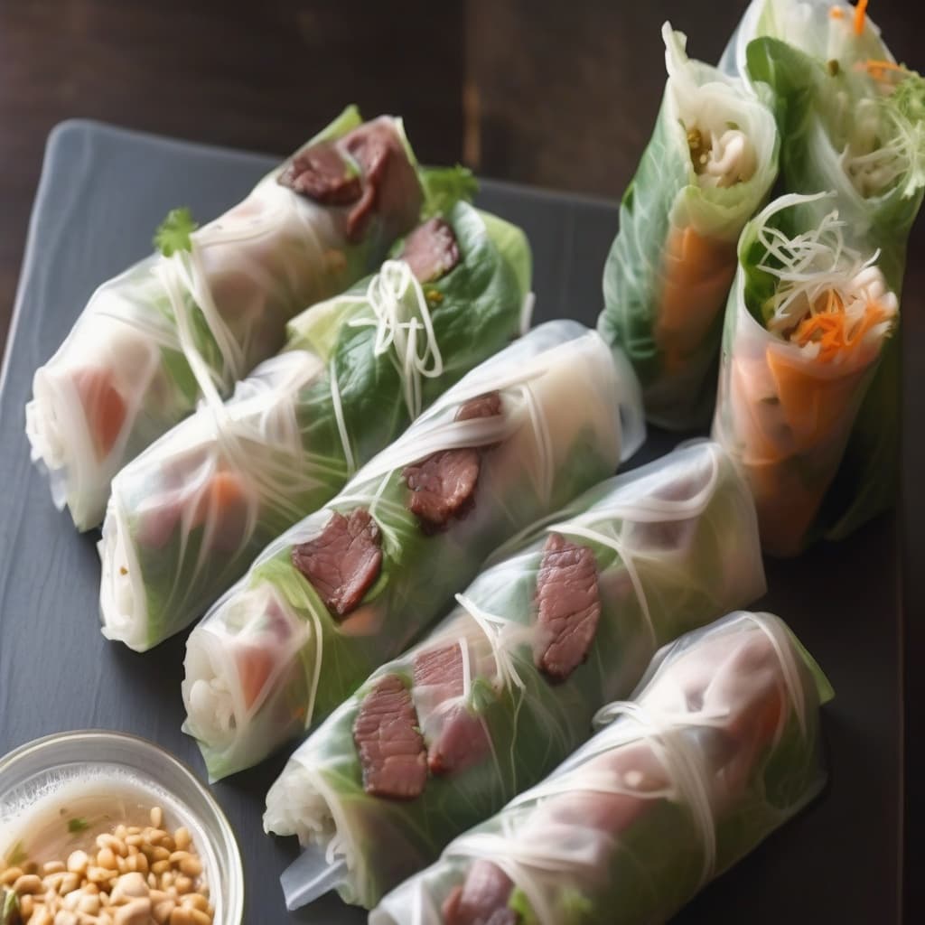Summer Salad Roll with Grilled Beef
