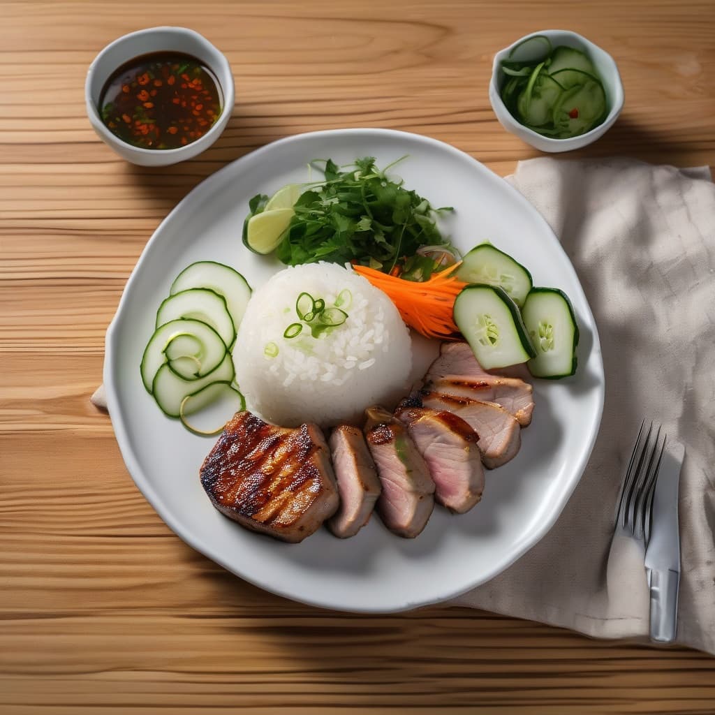 Grilled Pork Chop on Rice