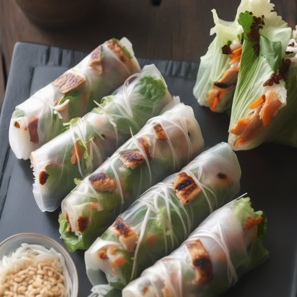 Summer Salad Roll with Grilled Chicken