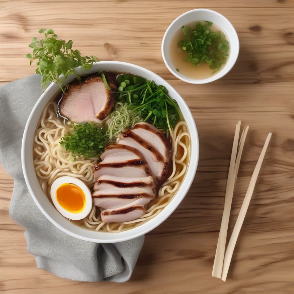 Grilled Pork Chop Noodle Soup