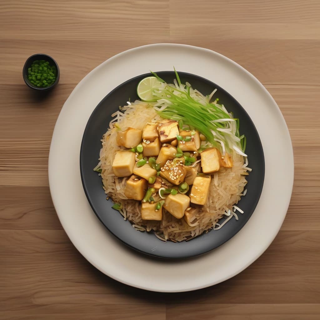 Stir-Fried Vermicelli with Tofu and Bean Sprouts